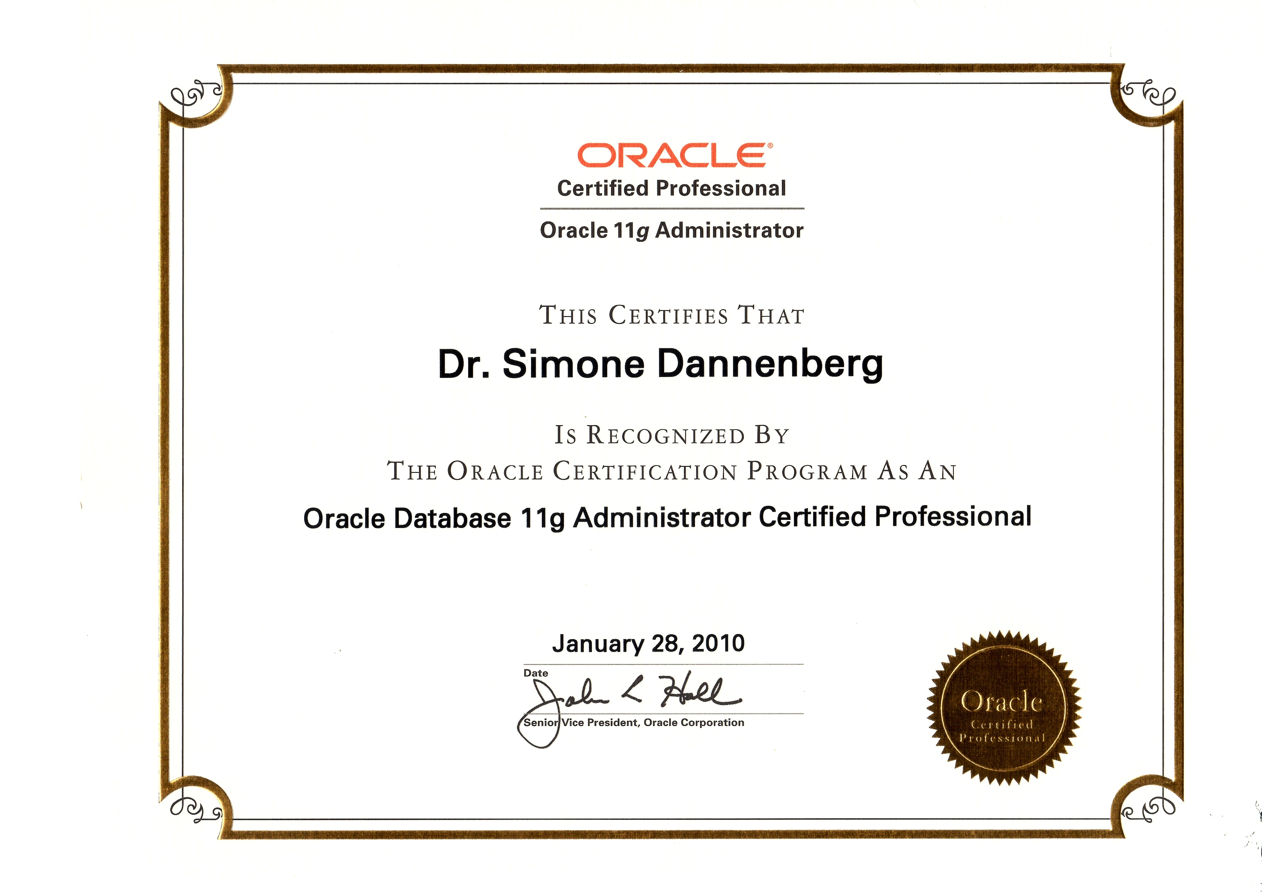 Simone Dannenberg: Oracle 11g Administrator