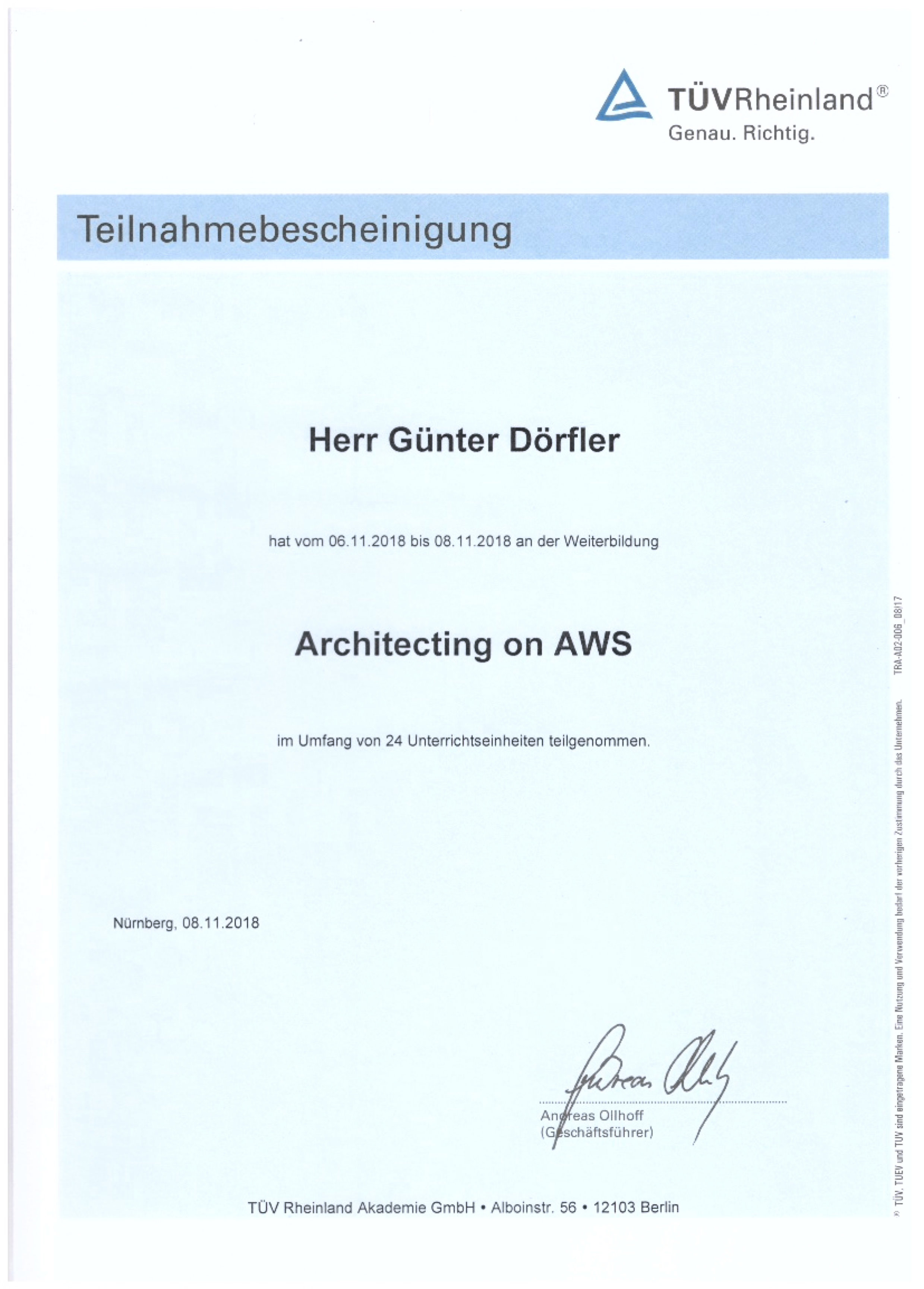 Günter Dörfler: AWS