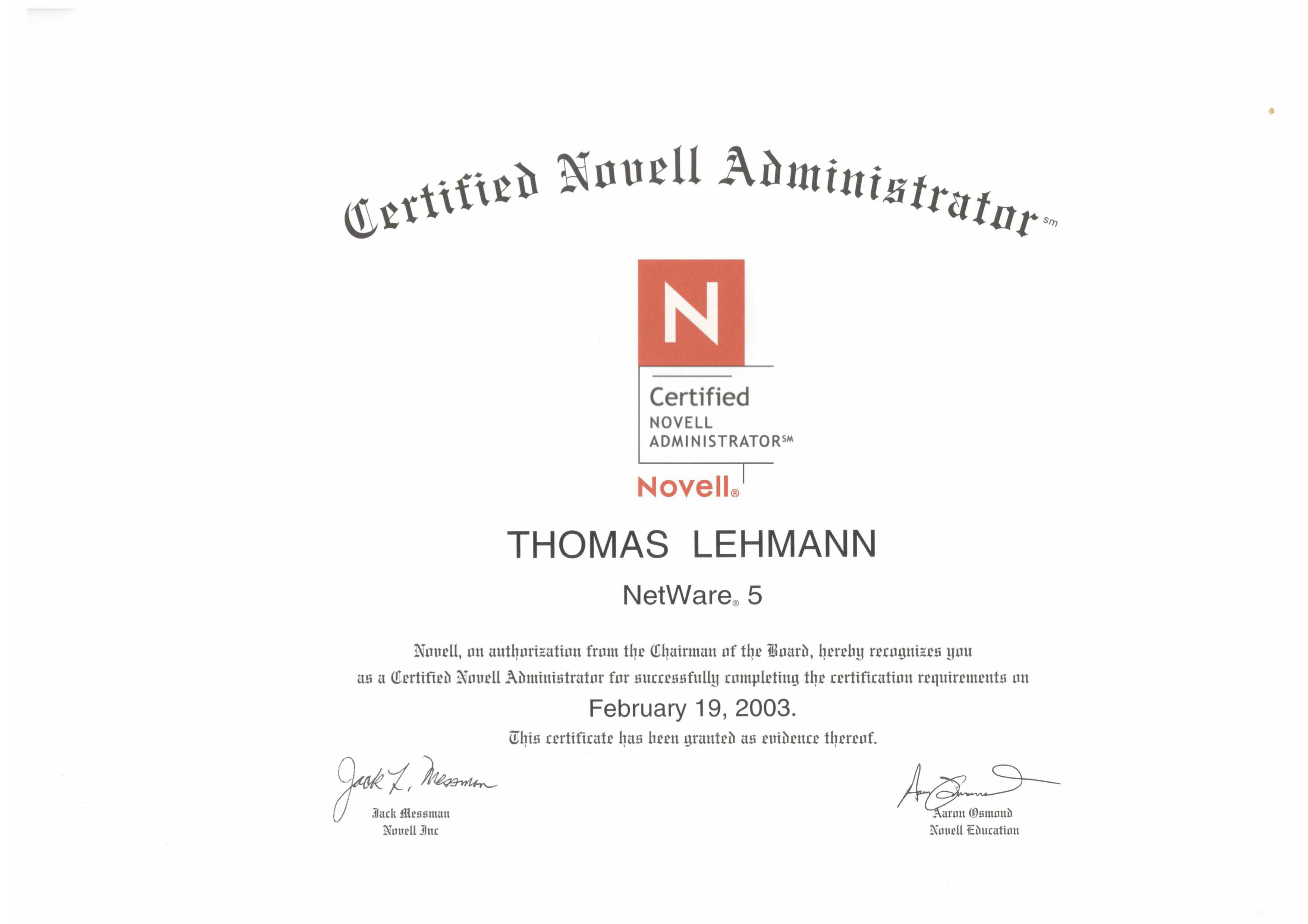 Thomas Lehmann NetWare 5